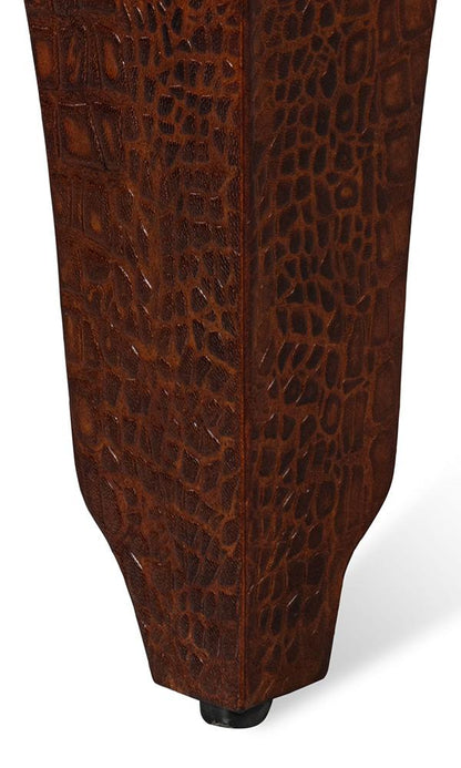 Sarreid Ltd - Croco Embossed Leather Stool,Tan Tessoro - 54011-4 veiw 9