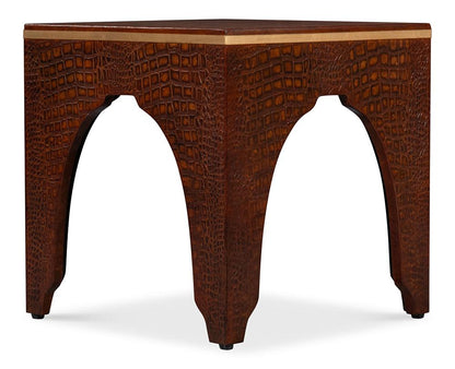 Sarreid Ltd - Croco Embossed Leather Stool,Tan Tessoro - 54011-4 veiw 12