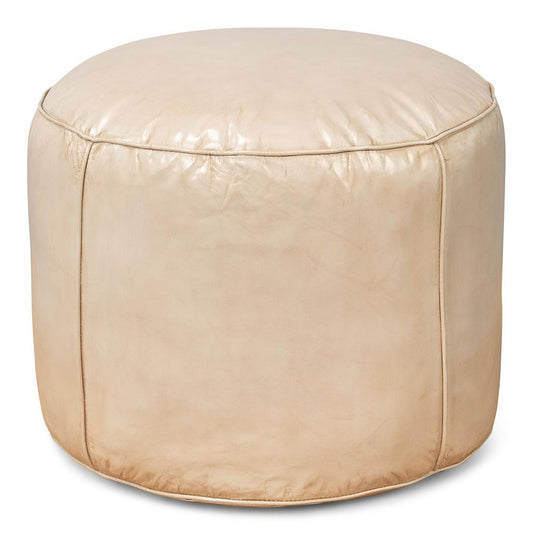 Sarreid Ltd - Soccerball Stool, Taupe Leather - 54154 veiw 1