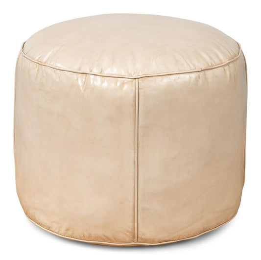 Sarreid Ltd - Soccerball Stool, Taupe Leather - 54154 veiw 2