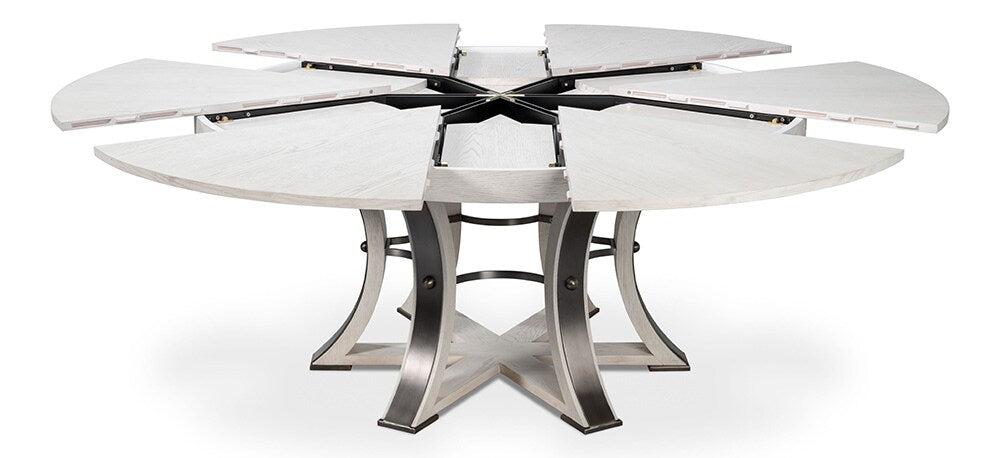 Sarreid Ltd - Tower Jupe Dining Table,Lrg,Working Wht - 54225-WW veiw 2