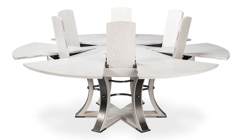 Sarreid Ltd - Tower Jupe Dining Table,Lrg,Working Wht - 54225-WW veiw 3