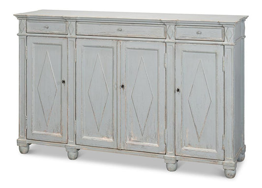 Sarreid Ltd - Diamond Wall Sideboard, Blue/Grey - 40121-7 veiw 1