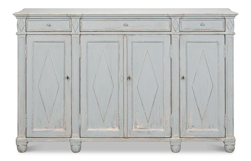 Sarreid Ltd - Diamond Wall Sideboard, Blue/Grey - 40121-7 veiw 2