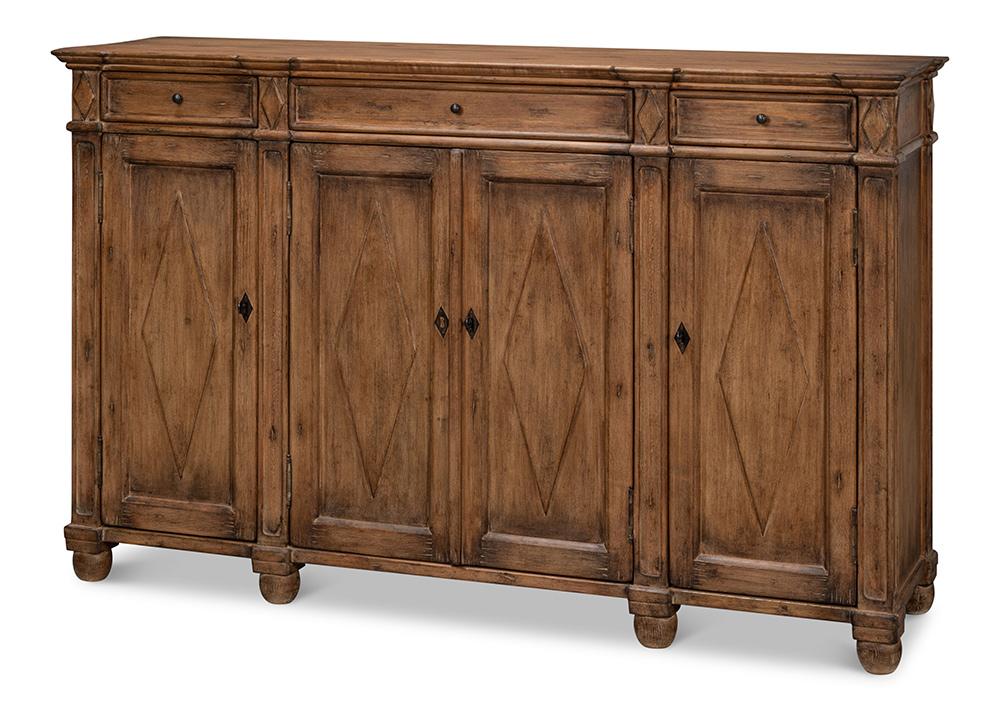Sarreid Ltd - Diamond Wall Sideboard, Brown - 40121-2 veiw 1