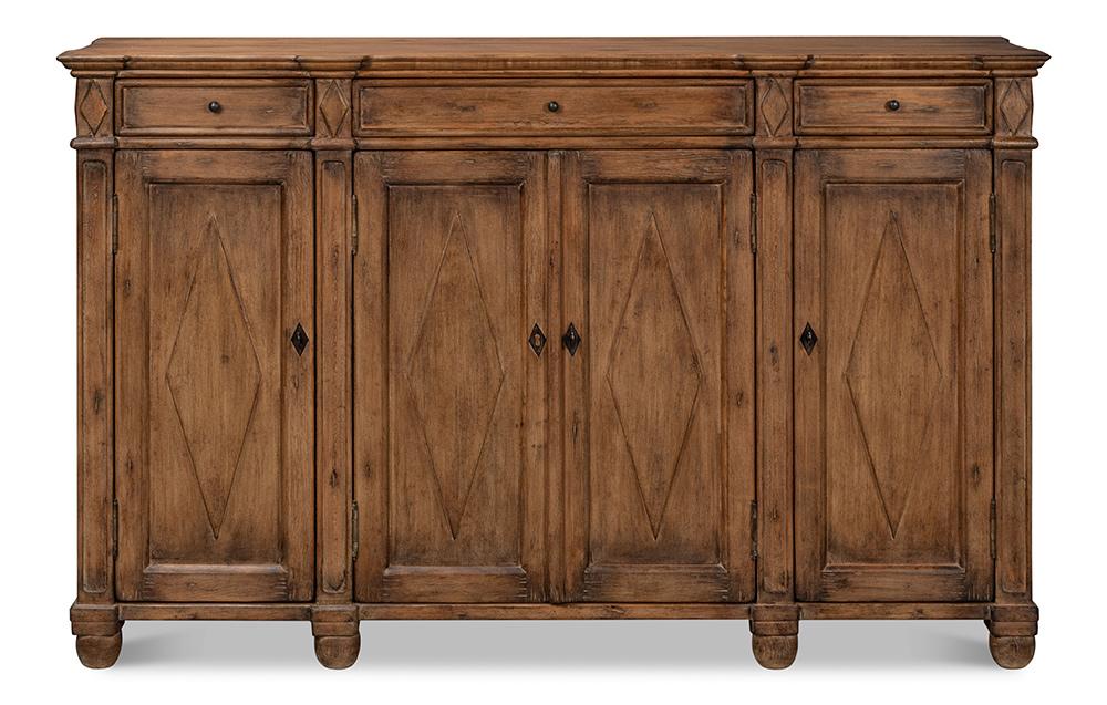 Sarreid Ltd - Diamond Wall Sideboard, Brown - 40121-2 veiw 2
