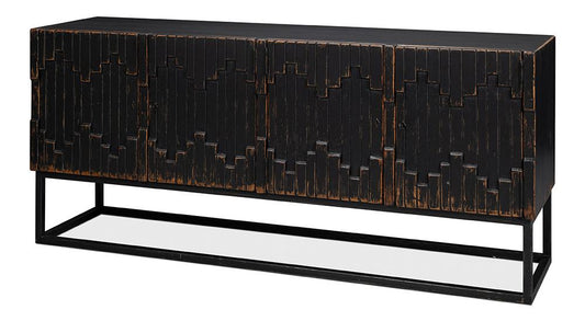 Sarreid Ltd - Aztec Sideboard, Black - 40383-5 veiw 1