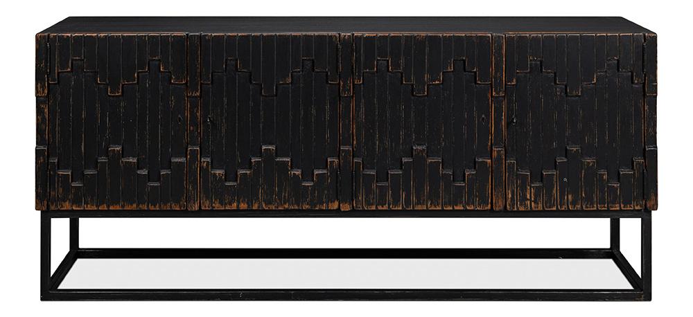 Sarreid Ltd - Aztec Sideboard, Black - 40383-5 veiw 2