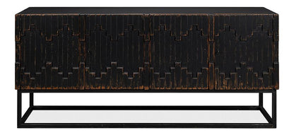 Sarreid Ltd - Aztec Sideboard, Black - 40383-5 veiw 2