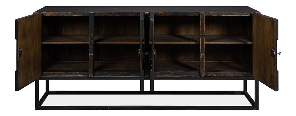 Sarreid Ltd - Aztec Sideboard, Black - 40383-5 veiw 3
