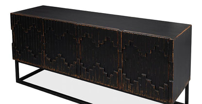 Sarreid Ltd - Aztec Sideboard, Black - 40383-5 veiw 4