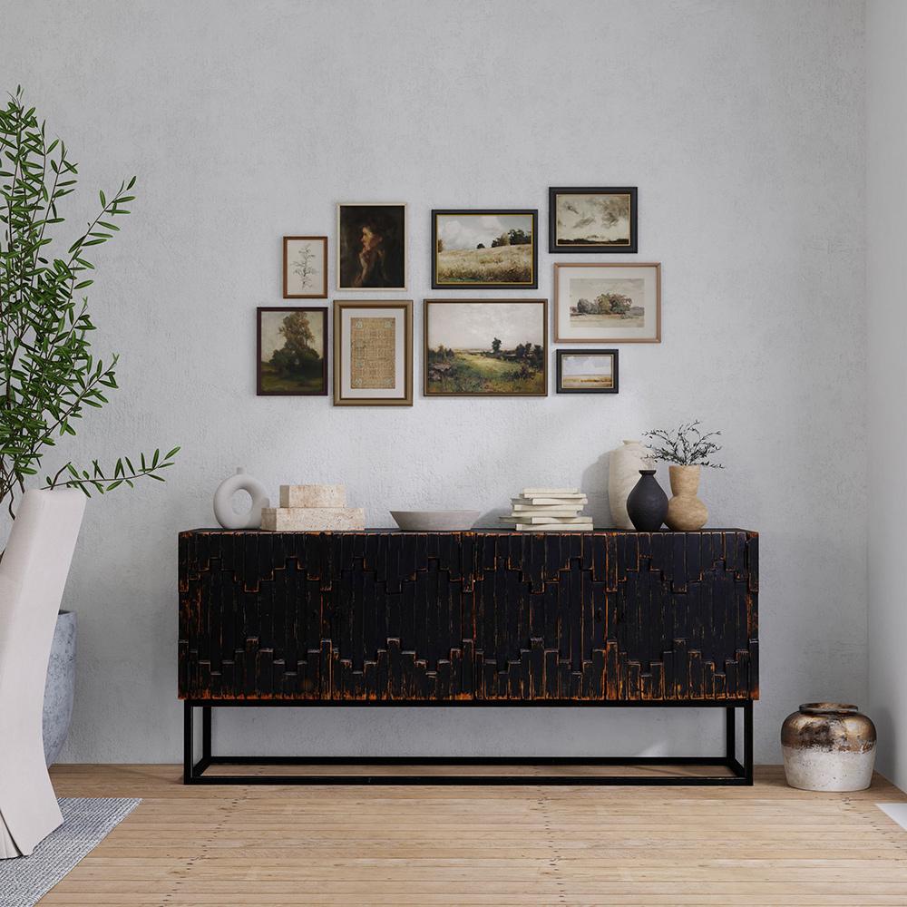 Sarreid Ltd - Aztec Sideboard, Black - 40383-5 veiw 8