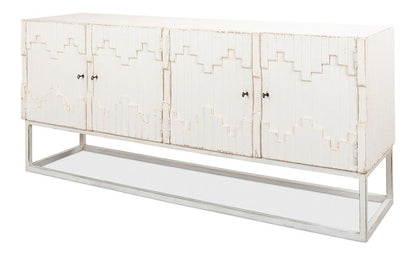 Sarreid Ltd - Aztec Sideboard On Stand, Whitewash - 40383 veiw 1