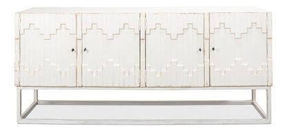 Sarreid Ltd - Aztec Sideboard On Stand, Whitewash - 40383 veiw 2