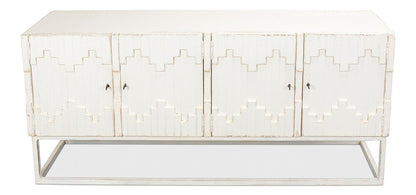 Sarreid Ltd - Aztec Sideboard On Stand, Whitewash - 40383 veiw 4