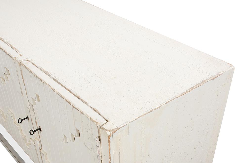 Sarreid Ltd - Aztec Sideboard On Stand, Whitewash - 40383 veiw 5