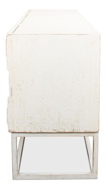 Sarreid Ltd - Aztec Sideboard On Stand, Whitewash - 40383 veiw 6