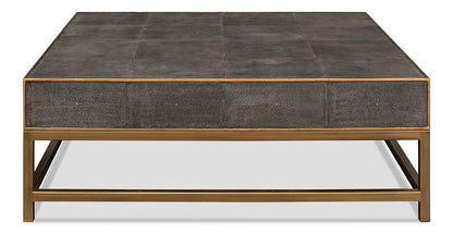 Sarreid Ltd - Gideon Shagreen Sq.Coffee Table,Ant.Grey - 53552-1 veiw 7