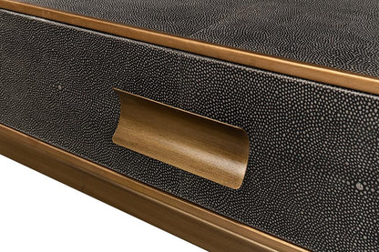 Sarreid Ltd - Gideon Shagreen Sq.Coffee Table,Ant.Grey - 53552-1 veiw 9