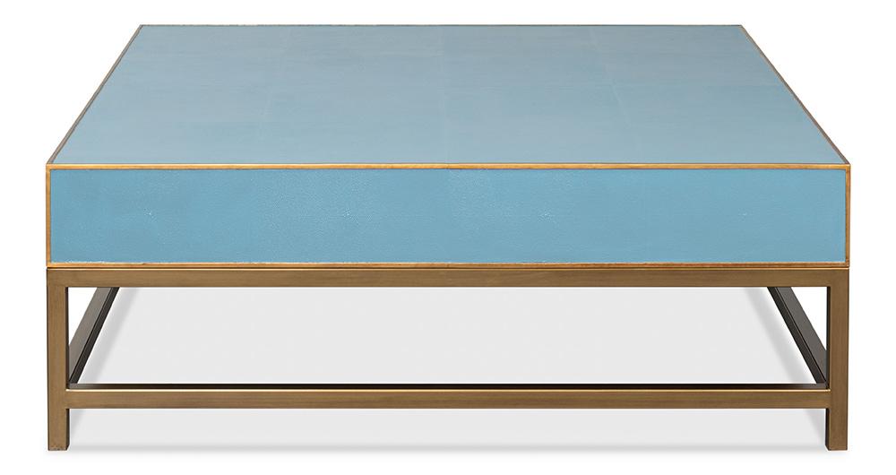 Sarreid Ltd - Gideon Shagreen Sq.Coffee Table, Blue - 54004-4 veiw 7