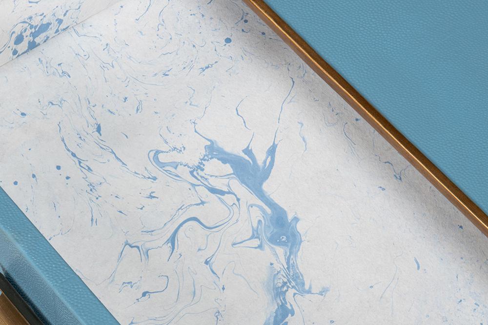 Sarreid Ltd - Gideon Shagreen Sq.Coffee Table, Blue - 54004-4 veiw 9