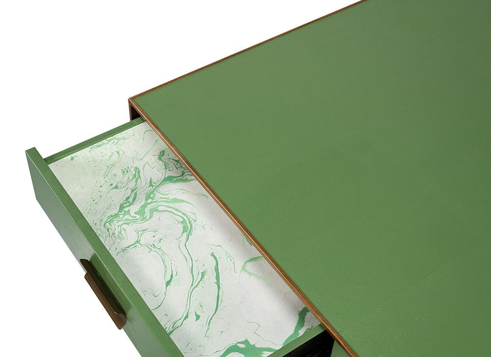Sarreid Ltd - Gideon Shagreen Sq.Coffee Table, Watercress - 54004-3 veiw 5