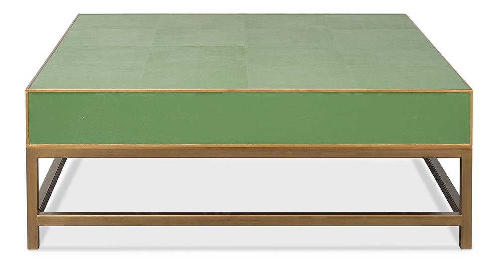 Sarreid Ltd - Gideon Shagreen Sq.Coffee Table, Watercress - 54004-3 veiw 7