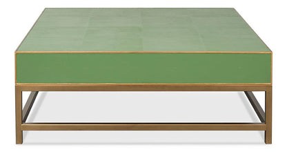 Sarreid Ltd - Gideon Shagreen Sq.Coffee Table, Watercress - 54004-3 veiw 7