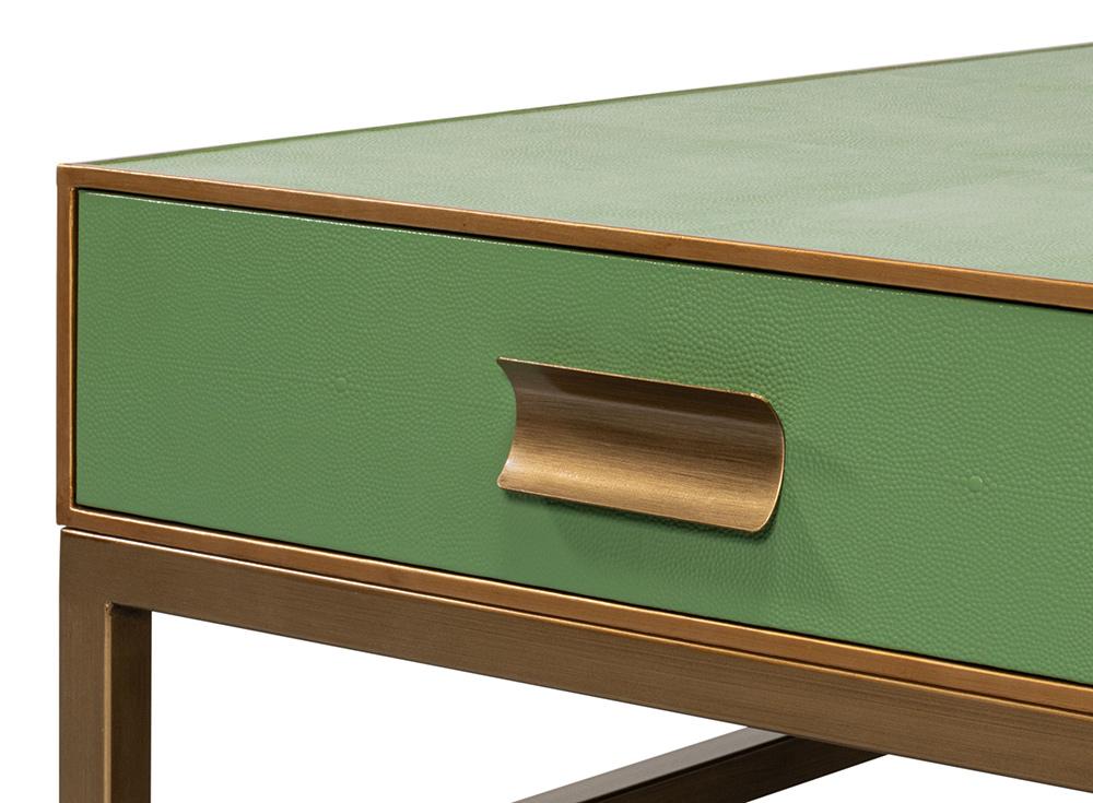 Sarreid Ltd - Gideon Shagreen Sq.Coffee Table, Watercress - 54004-3 veiw 8