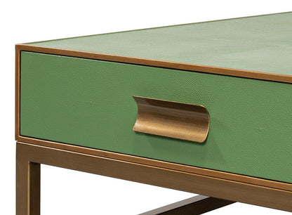 Sarreid Ltd - Gideon Shagreen Sq.Coffee Table, Watercress - 54004-3 veiw 8