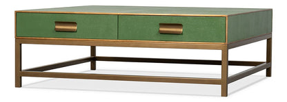Sarreid Ltd - Gideon Shagreen Sq.Coffee Table, Watercress - 54004-3 veiw 12