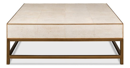 Sarreid Ltd - Gideon Shagreen Sq.Coffee Table, White - 53552-4 veiw 7
