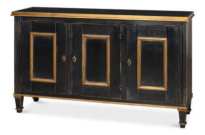 Sarreid Ltd - Louis Xvi Buffet,Powder Black W/Gold - R059-20 veiw 1