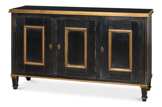 Sarreid Ltd - Louis Xvi Buffet,Powder Black W/Gold - R059-20 veiw 1