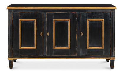Sarreid Ltd - Louis Xvi Buffet,Powder Black W/Gold - R059-20 veiw 2