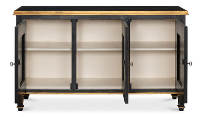 Sarreid Ltd - Louis Xvi Buffet,Powder Black W/Gold - R059-20 veiw 3