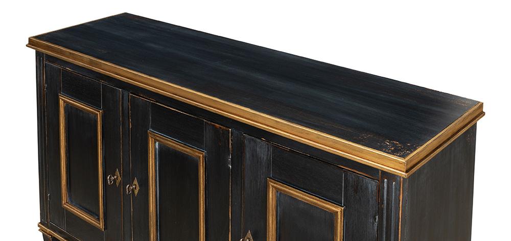 Sarreid Ltd - Louis Xvi Buffet,Powder Black W/Gold - R059-20 veiw 4