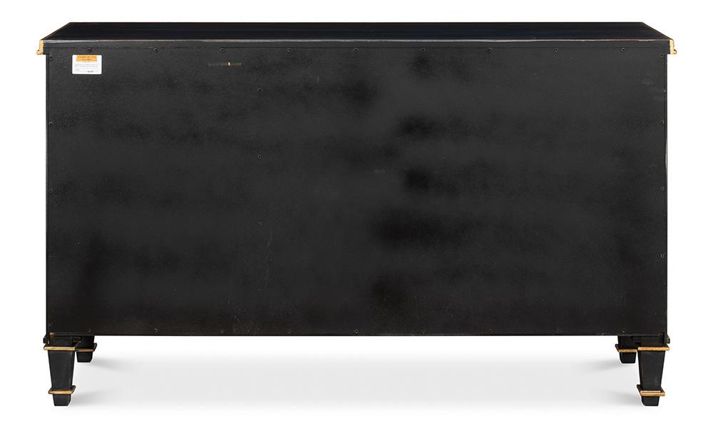 Sarreid Ltd - Louis Xvi Buffet,Powder Black W/Gold - R059-20 veiw 7