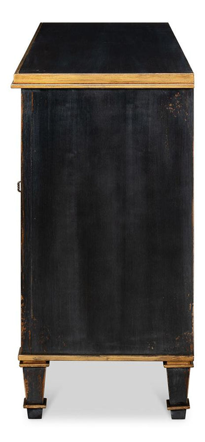 Sarreid Ltd - Louis Xvi Buffet,Powder Black W/Gold - R059-20 veiw 8