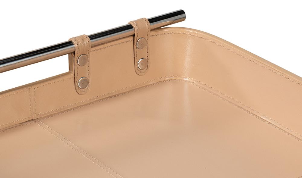 Sarreid Ltd - Safari Leather Tray, Mushroom - 54008-5 veiw 4