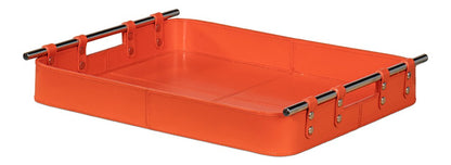 Sarreid Ltd - Safari Leather Tray, Orangeade - 54008-6 veiw 1