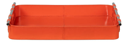 Sarreid Ltd - Safari Leather Tray, Orangeade - 54008-6 veiw 2