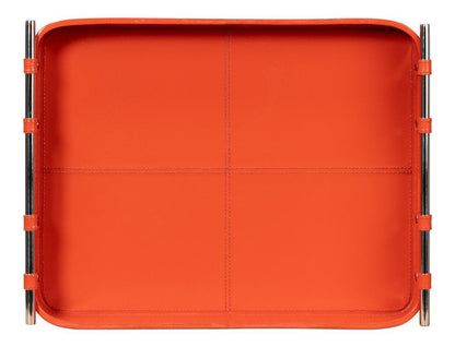 Sarreid Ltd - Safari Leather Tray, Orangeade - 54008-6 veiw 5
