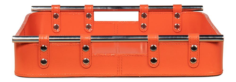 Sarreid Ltd - Safari Leather Tray, Orangeade - 54008-6 veiw 9