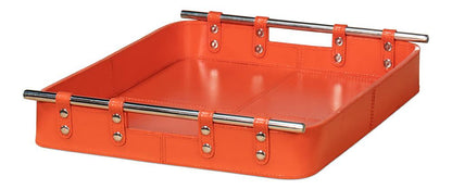 Sarreid Ltd - Safari Leather Tray, Orangeade - 54008-6 veiw 11