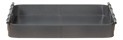 Sarreid Ltd - Safari Leather Tray, Quiet Shade - 54008-1 veiw 2