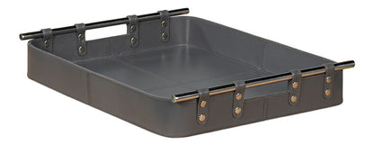 Sarreid Ltd - Safari Leather Tray, Quiet Shade - 54008-1 veiw 3