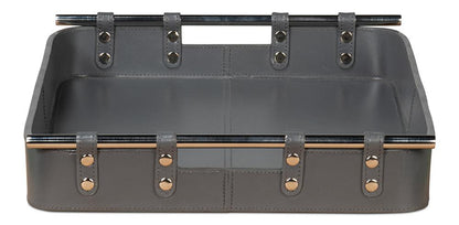 Sarreid Ltd - Safari Leather Tray, Quiet Shade - 54008-1 veiw 4