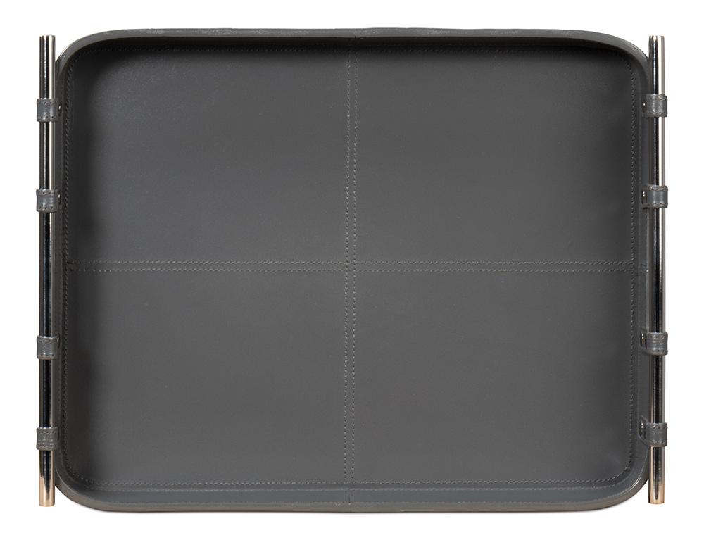 Sarreid Ltd - Safari Leather Tray, Quiet Shade - 54008-1 veiw 5