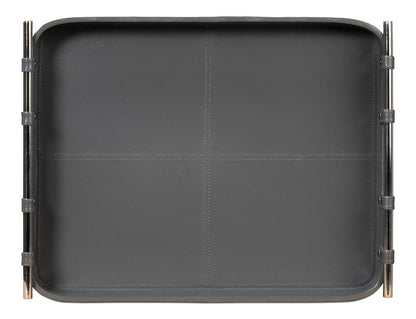 Sarreid Ltd - Safari Leather Tray, Quiet Shade - 54008-1 veiw 5